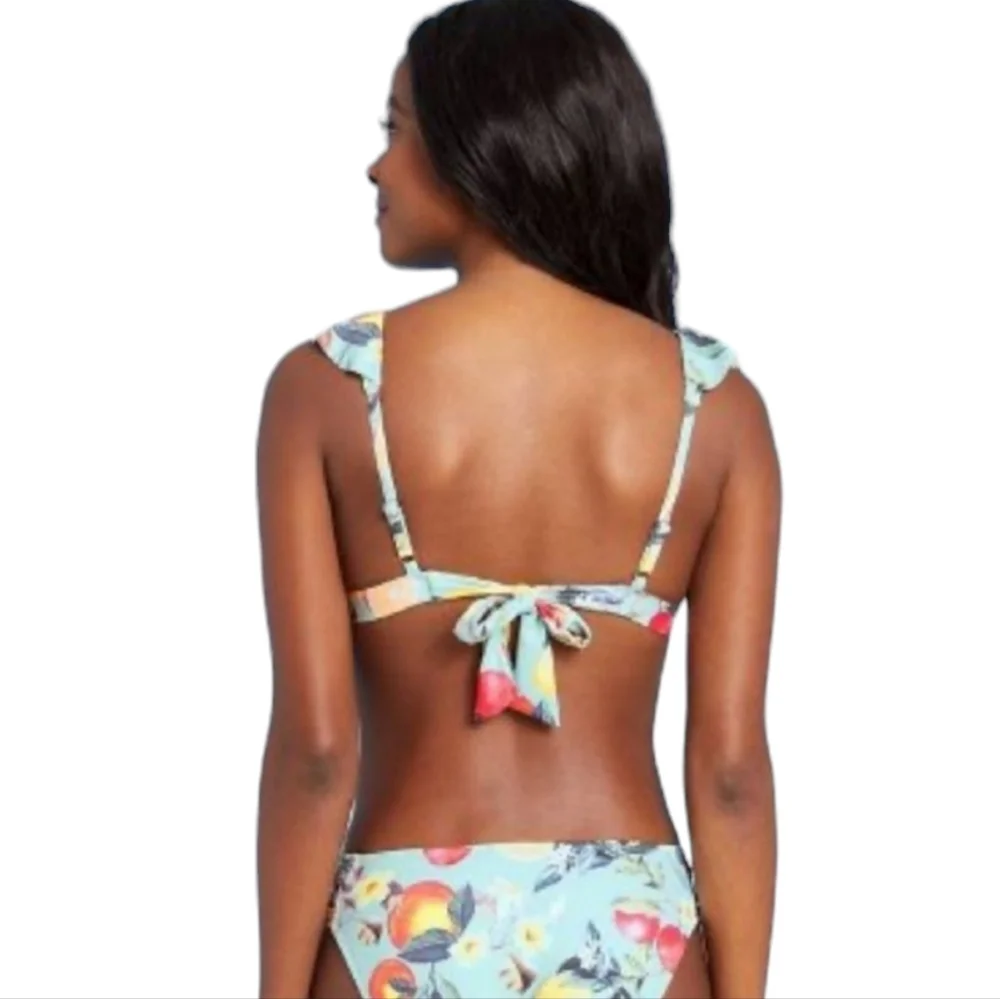 Kona Sol Swimsuit Women Size XL Extra Large Green Print 2 Piece Bikini Swimwear - Picture 2 of 11